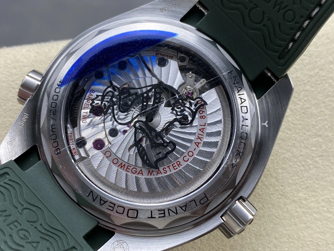 Timeless CBD Factory Omega Seamaster Planet Ocean 600M 43.5mm Grey Dial Green Ceramic Bezel Green Rubber Strap (215.32.44.21.06.001) 1:1 Super Clone – DD8900 Movement 294